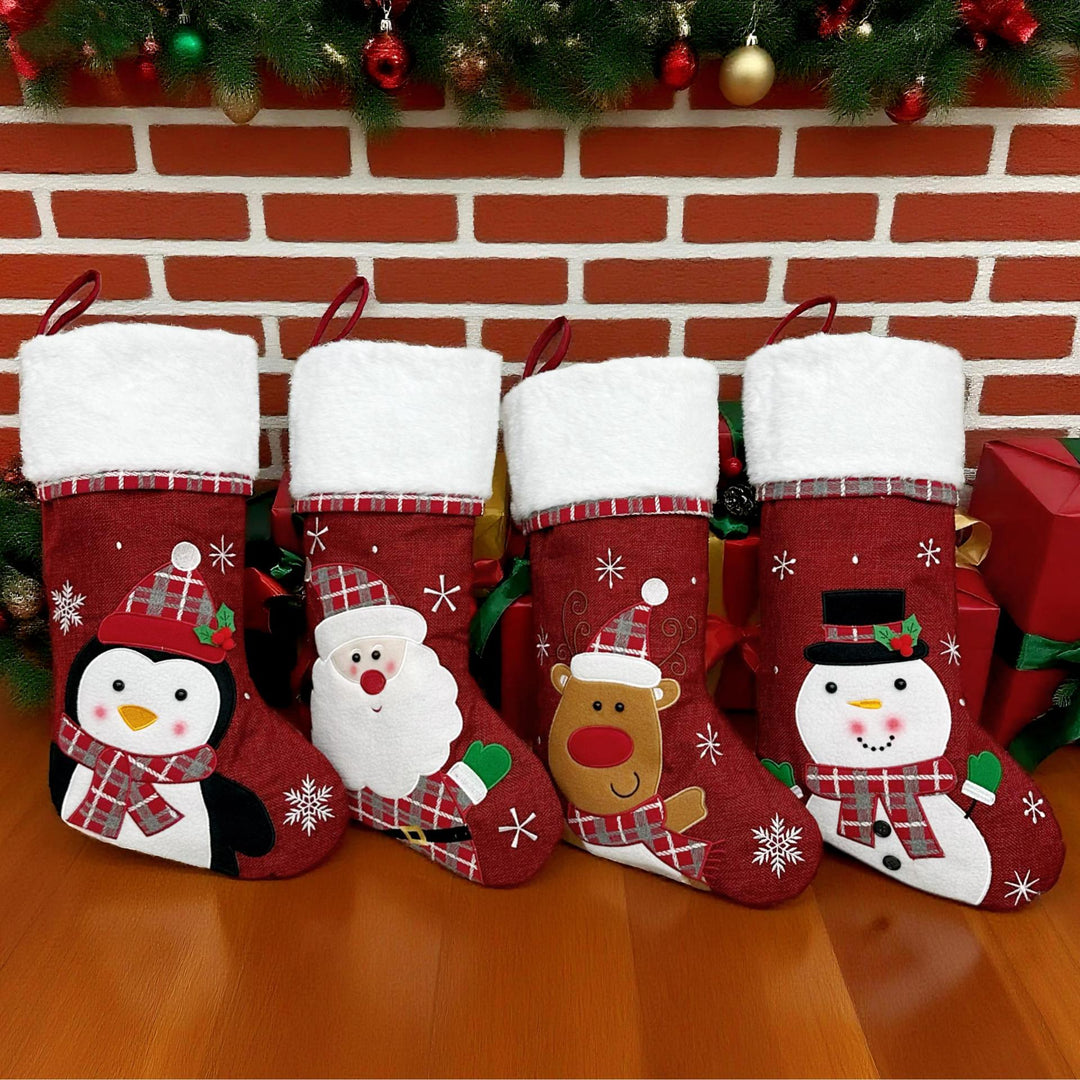 Embroidered Christmas Stockings Gift Bag Decoration Pendant
