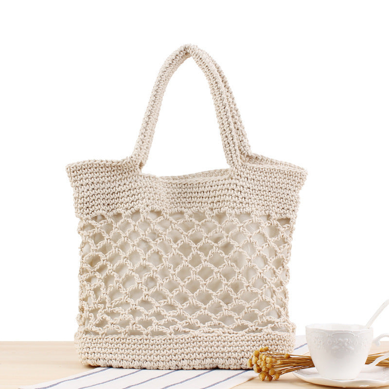 Net shopping bag made of hand-knotted natural material Bowlift