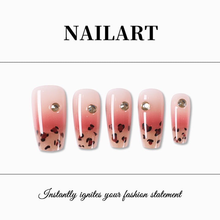 Artistic Ombre Leopard Print Press-On Nails Bowlift