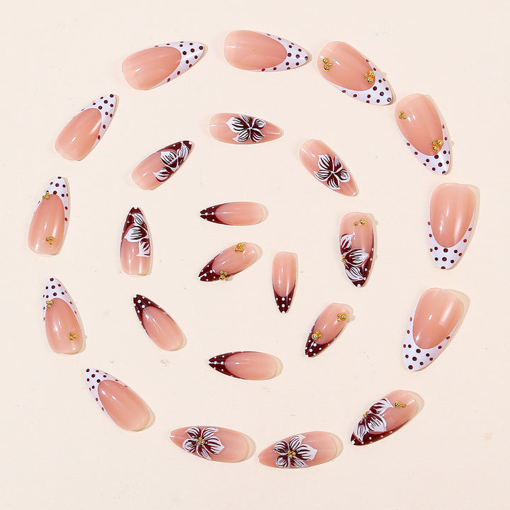 Floral Accent Acrylic Nail Art Extensions Bowlift
