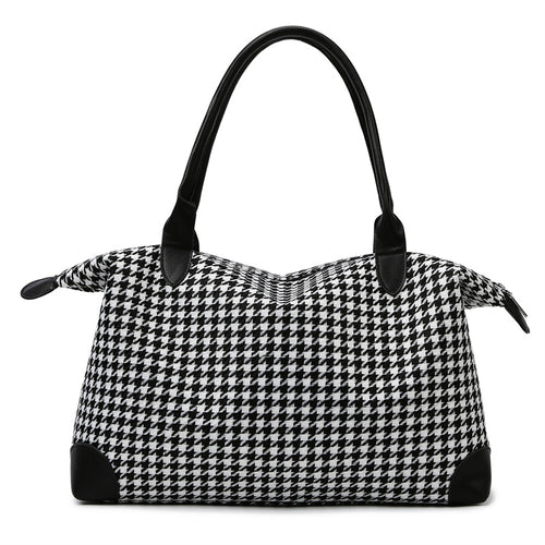 Stylish Houndstooth Satchel