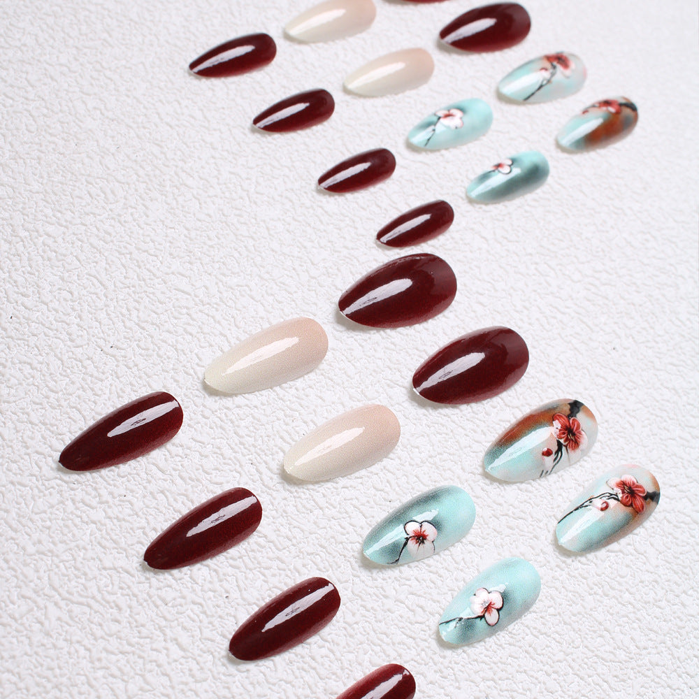 Artistic Floral Press-On Nail Designs Bowlift