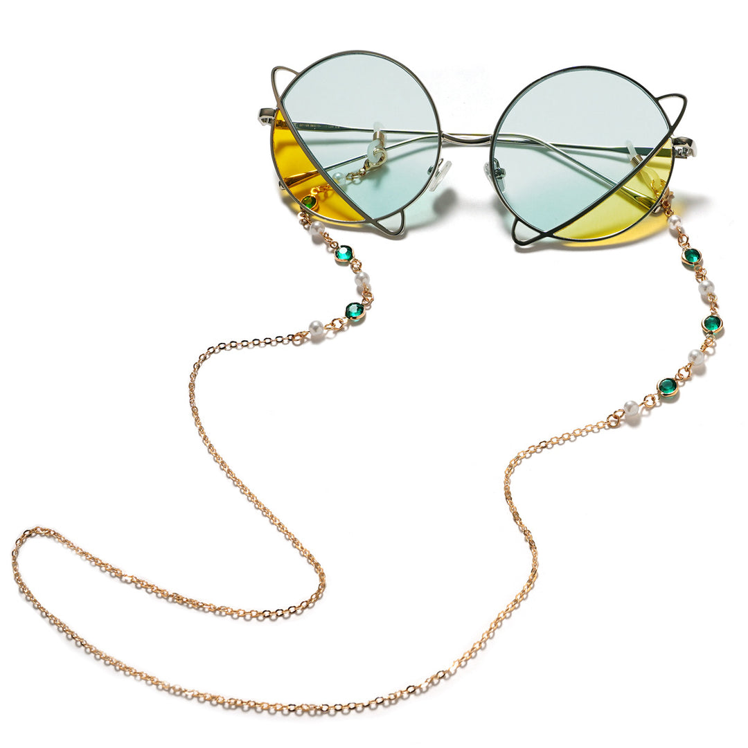 Elegant Pearl and Amethyst Eyewear Chain Bowlift