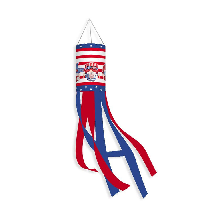 Unisex nan patriotic windsock wind flag with long ribbons for outdoor hanging Bowlift