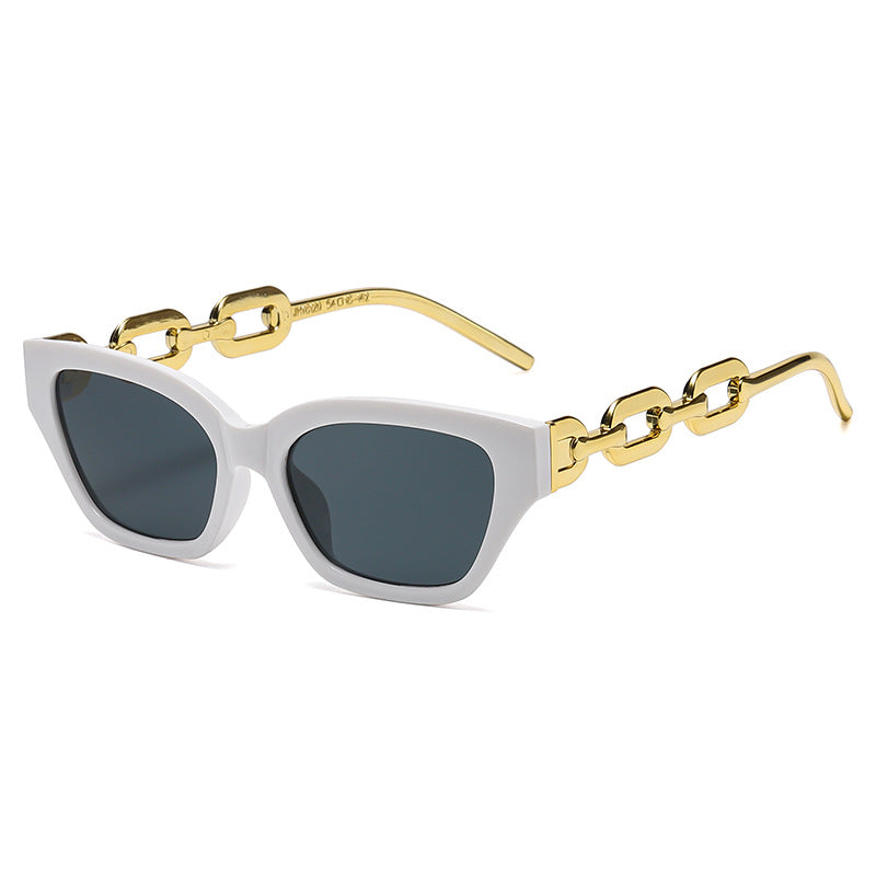 Women's Cat-Eye Sunglasses with Decorative Chain Frame Bowlift