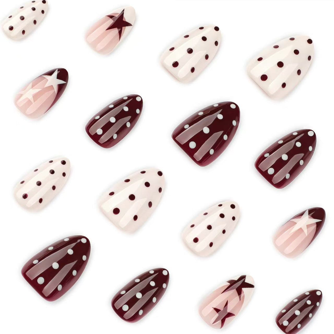 Artistic Star and Dot Press-On Nail Tips Bowlift