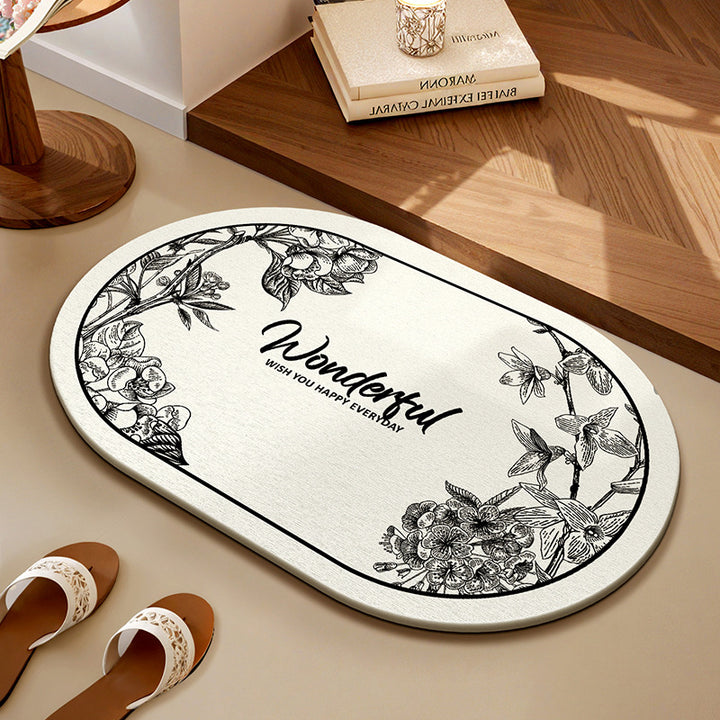 Inspirational Floral Bathroom Mat Bowlift