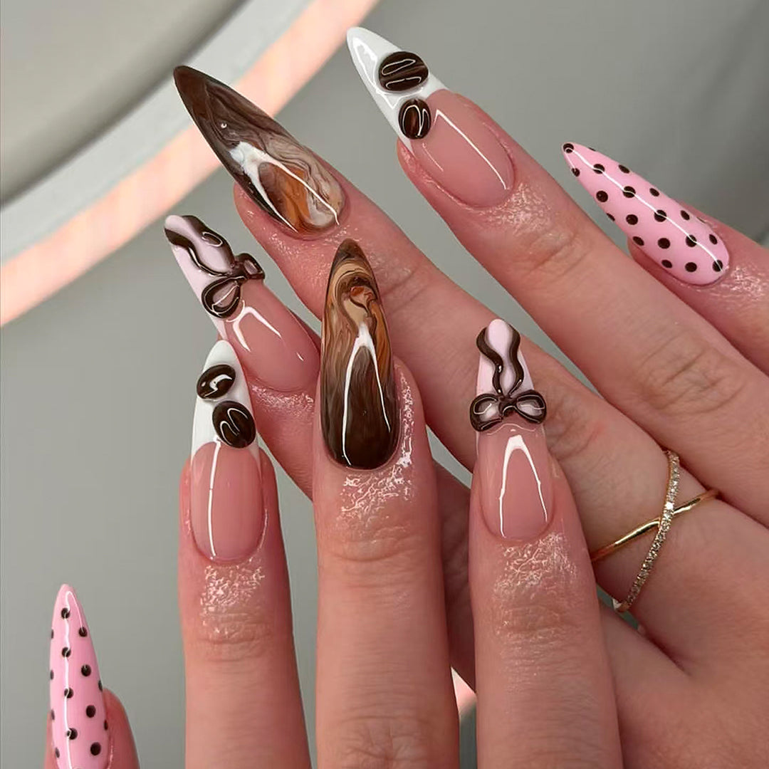 Elegant Artistic Press-On Nail Tips Collection Bowlift