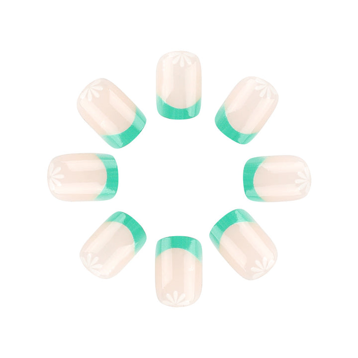 Elegant Floral Design Press-On Nail Set Bowlift