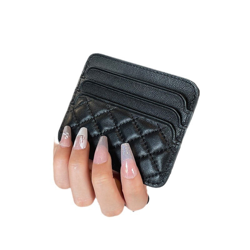 Quilted Leather Slim Card Holder Bowlift