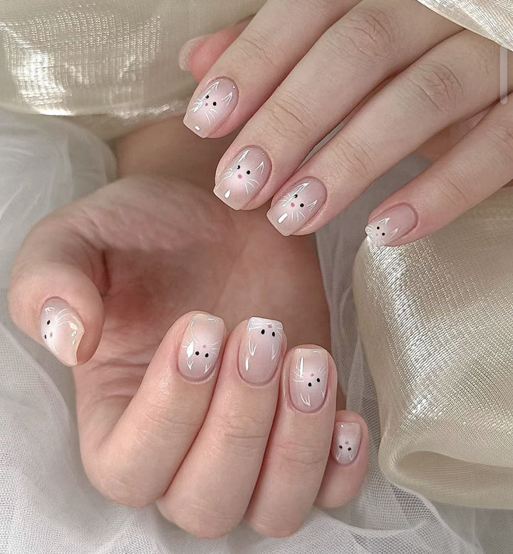 Cute Bear-Themed Press-On Nail Set Bowlift