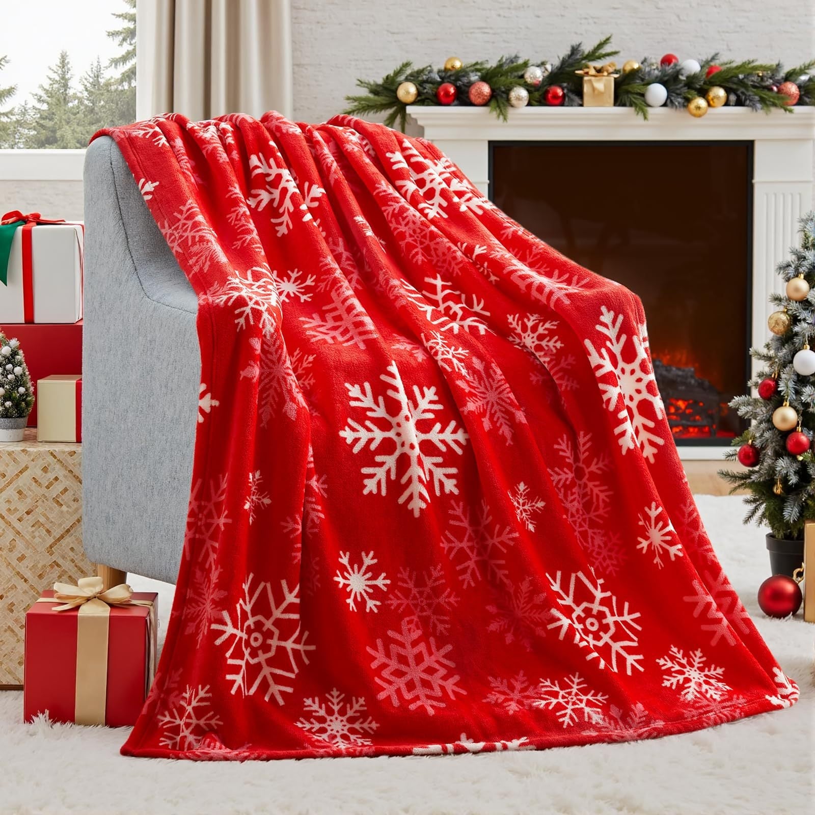 BowLift | Christmas Blanket Soft Flannel Christmas Plush Holiday Blanket