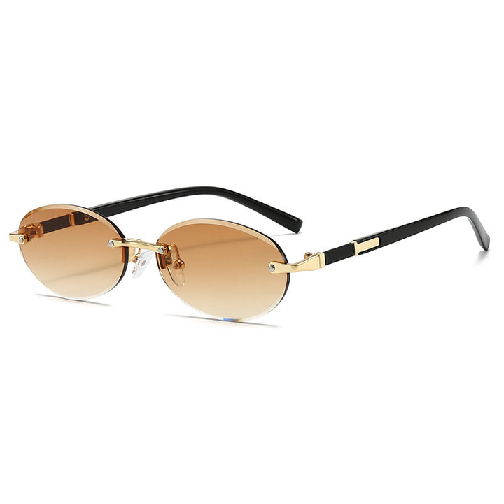 Women’s fashionable oval sunglasses with trendy metal frame Bowlift