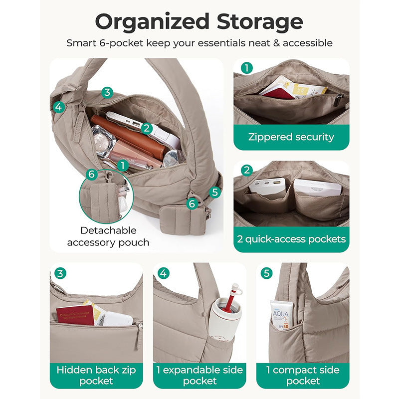 Comfortable shoulder bag with practical additional function Bowlift