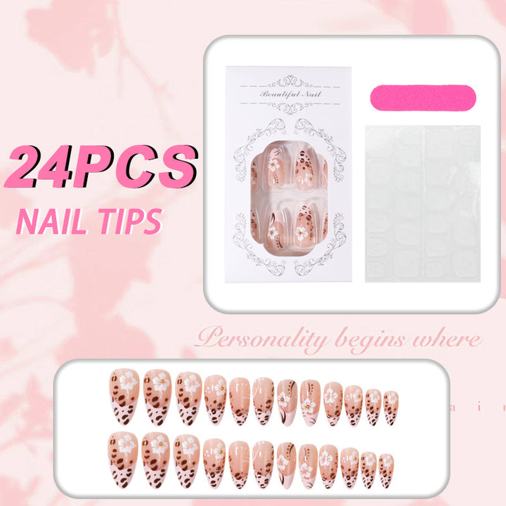 Floral Design Press-On Nail Tips Bowlift