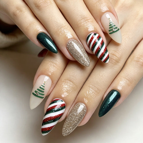 Festive Themed Press-On Nail Set Bowlift
