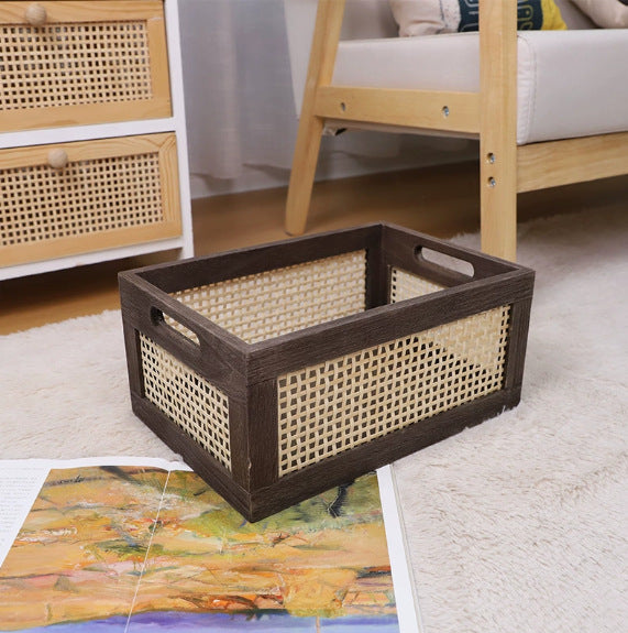 Handcrafted storage basket with natural weave for home