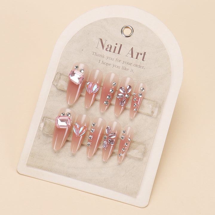 Glossy Nail Art Set with Sparkling Glitter Accents Bowlift