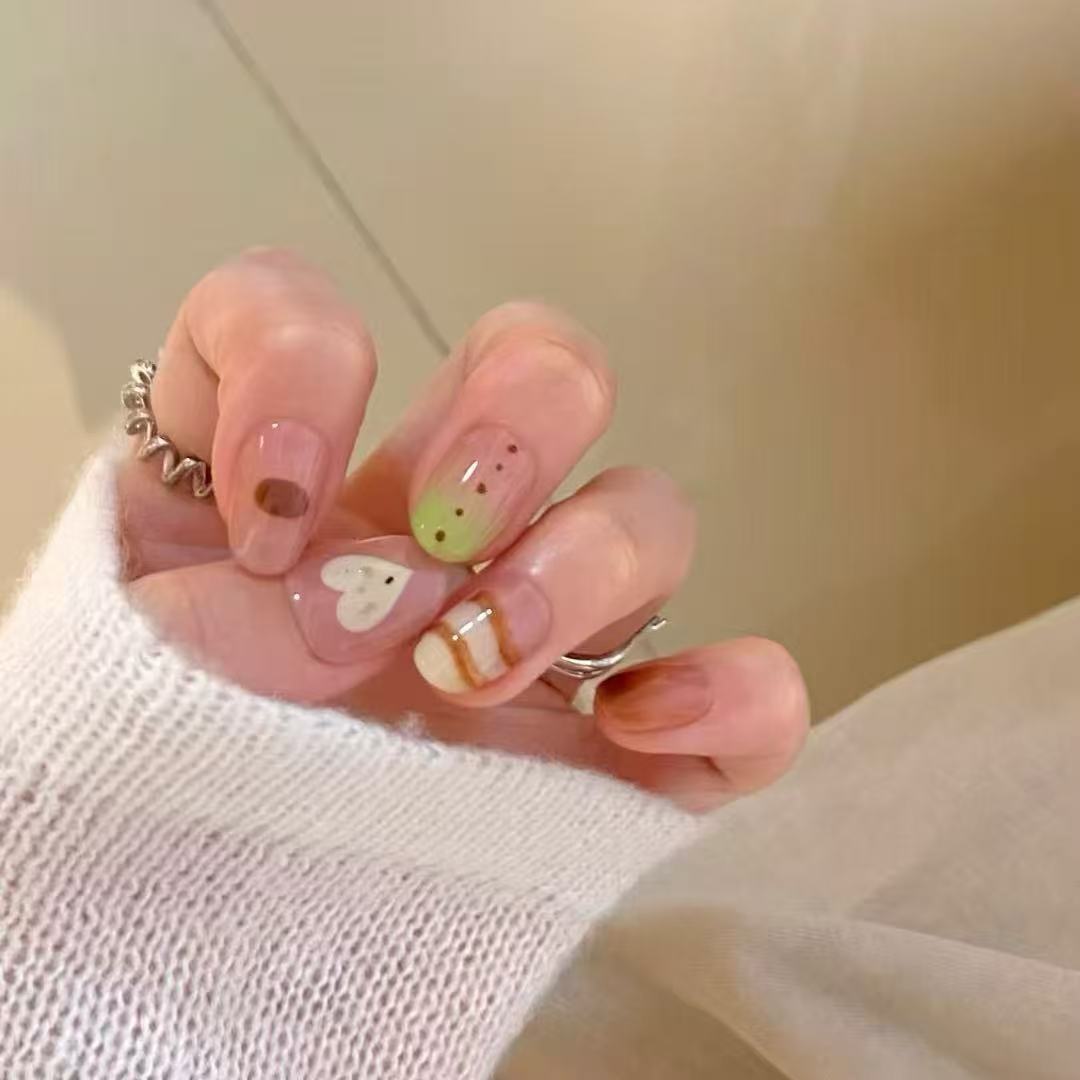 Artistic Cat-Themed Press-On Nail Art Set Bowlift