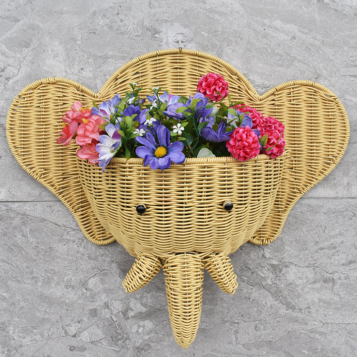 Decorative Elephant-Shaped Wall Basket Bowlift