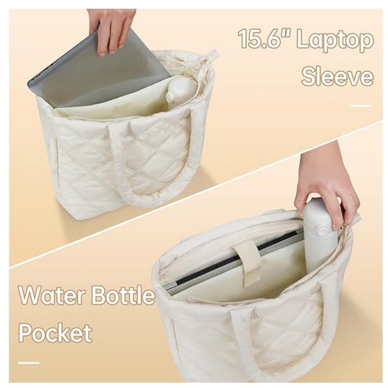 Insulated Quilted Tote Handbag