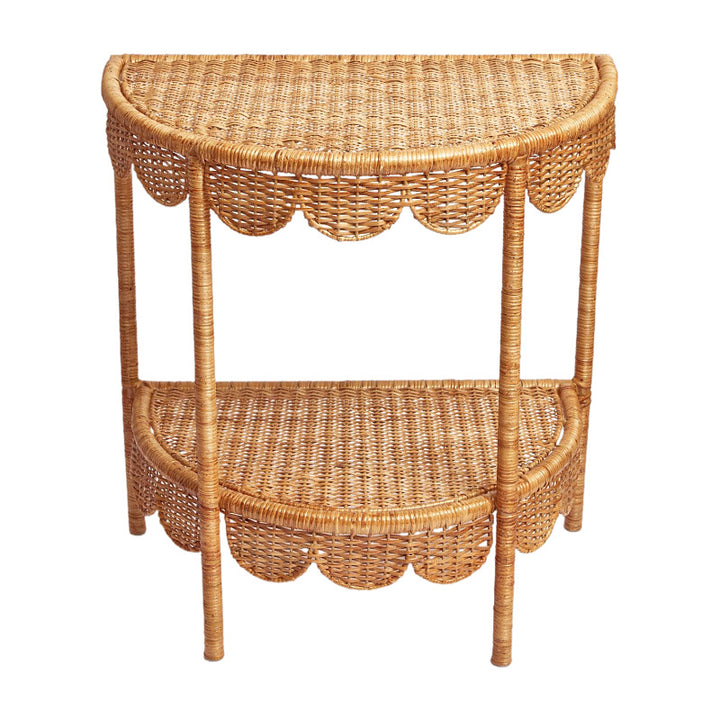 Round wicker table in vintage style Bowlift