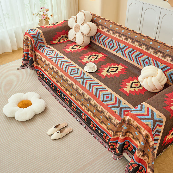 Decorative Geometric Pattern Sofa Throw Blanket