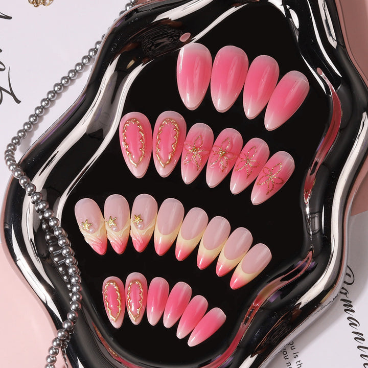 Elegant Abstract Press-On Nail Set Bowlift