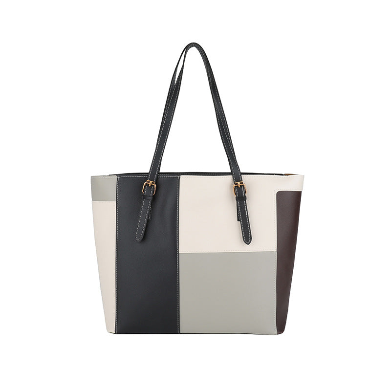 Stylish Color Block Tote Bag Bowlift