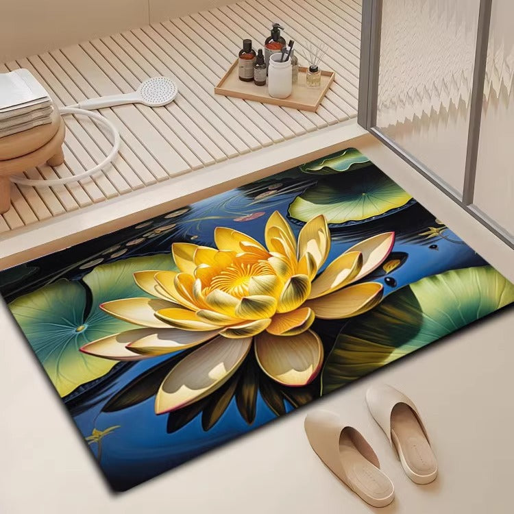 Floral Design Bath Mat Bowlift