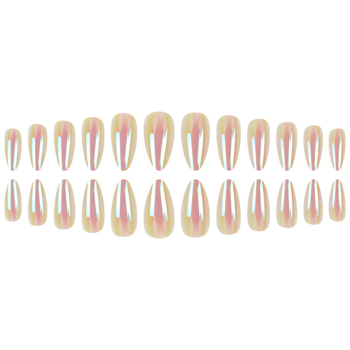 Iridescent Almond Shape Press-On Nails Bowlift