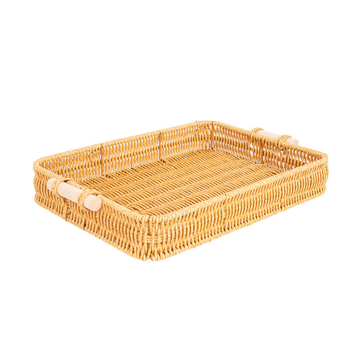 Handwoven Rectangular Serving Tray Bowlift