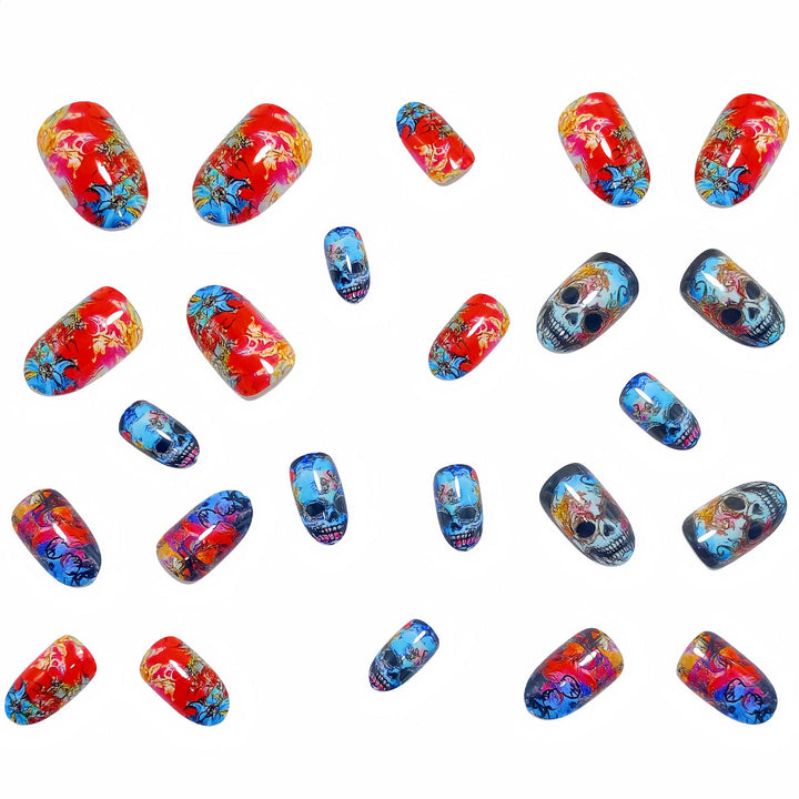 Artificial Nails in Extravagant Skull Design Bowlift