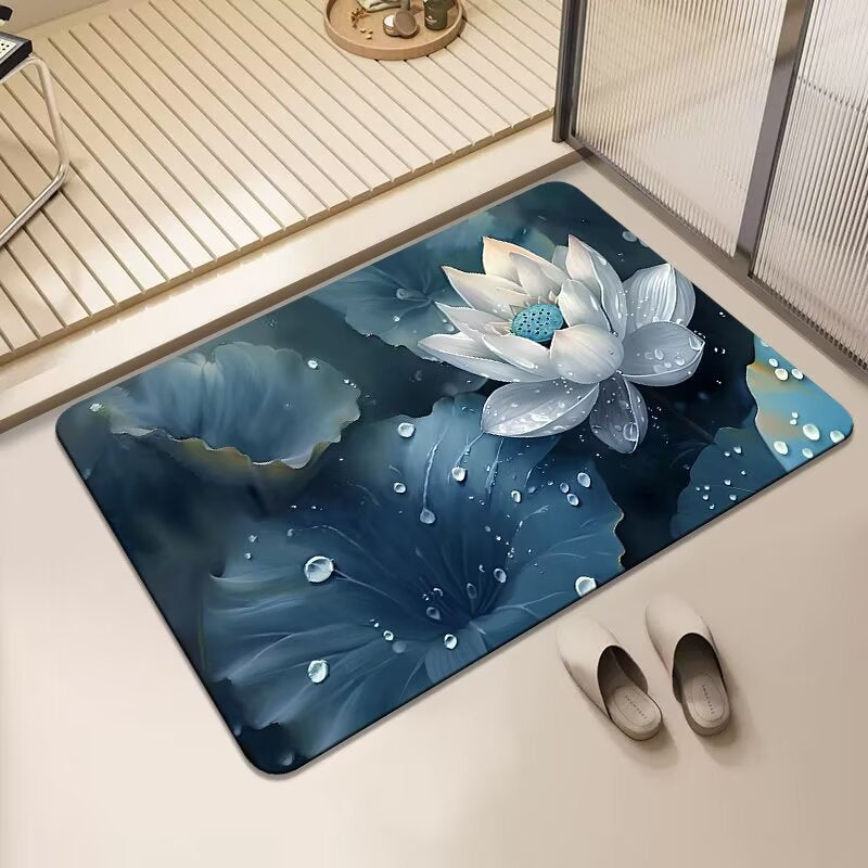 Floral Print Area Mat Bowlift