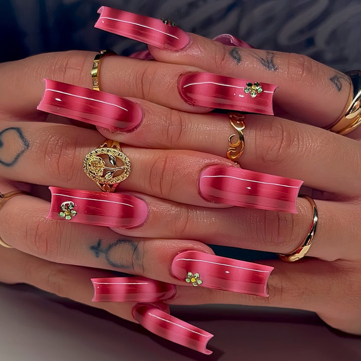 Decorative Long Acrylic Nail Enhancements Bowlift