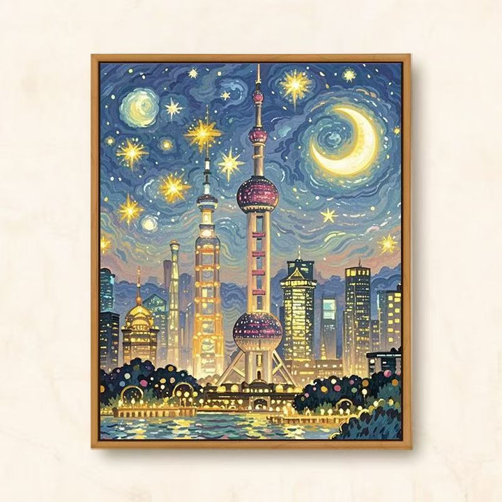 Artistic Cityscape Wall Art Print Bowlift