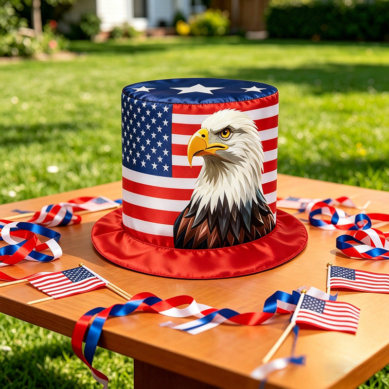Women's nan Patriotic oversized novelty top hat with foam core and adjustable inner band Bowlift