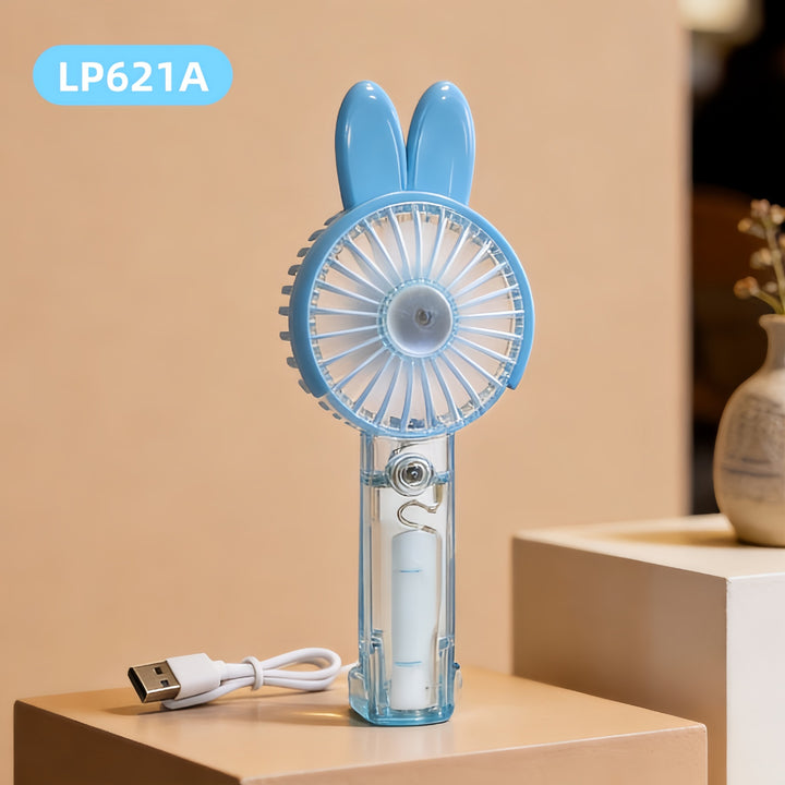 Women's Portable Hand Fan with Cute Rabbit Design Bowlift