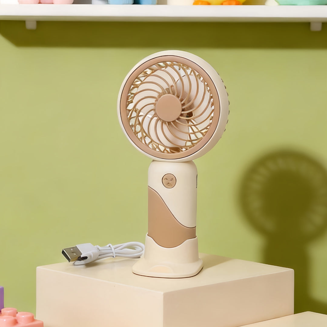 Women's Portable Handheld Fan with Rotating Head and USB Charging Function Bowlift
