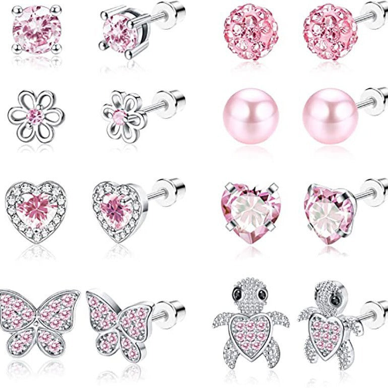 Sparkling Gemstone Stud Earrings Set Bowlift