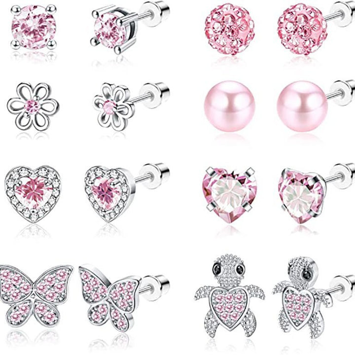 Sparkling Gemstone Stud Earrings Set Bowlift