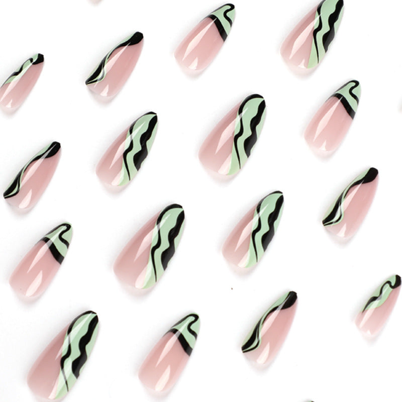 Artful Nail Art with Gentle Wave Patterns Bowlift