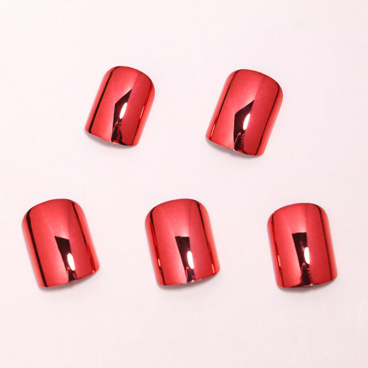 Glossy Metallic Press-On Nail Set Bowlift