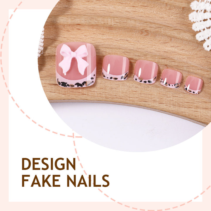 Acrylic nail set with elegant bows and luxurious designs Bowlift