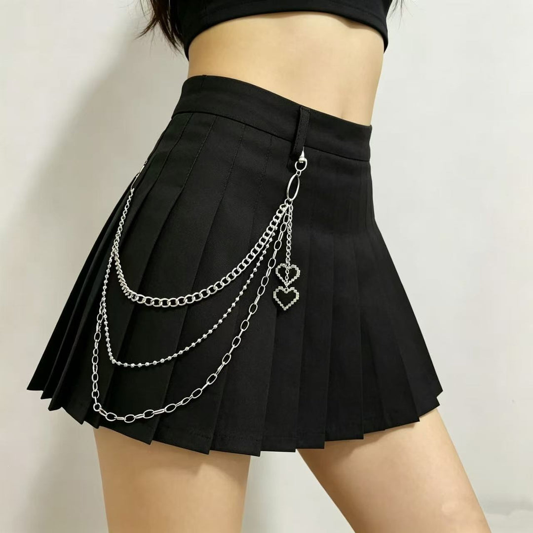 Pleated skirt with stylish chains by Bowlift