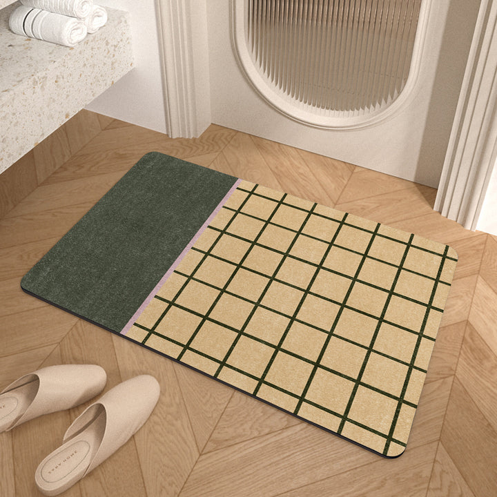 Contemporary Geometric Bath Rug Bowlift