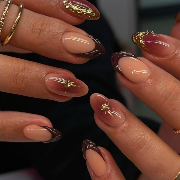 Artistic Gel Press-On Nail Art Bowlift