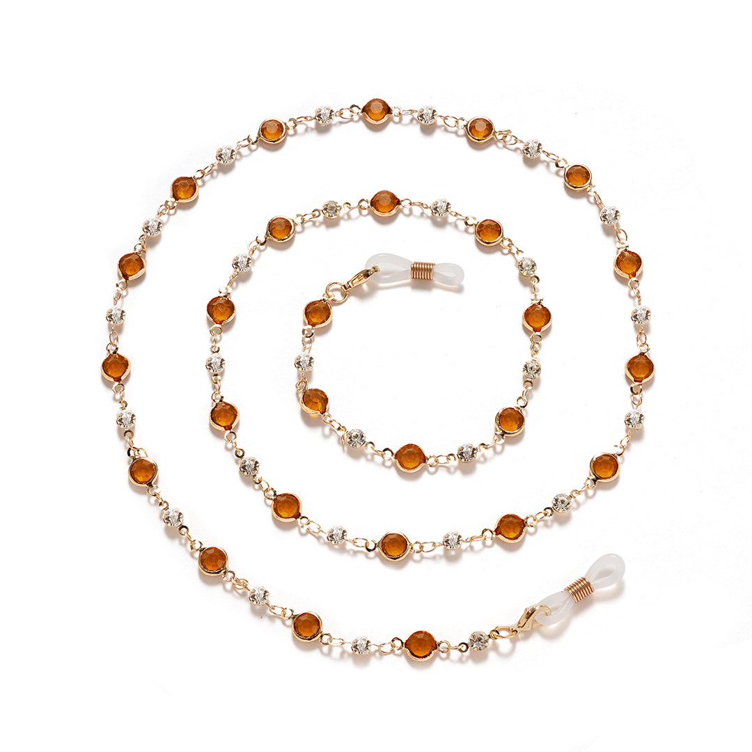 Elegant Rhinestone and Gemstone Eyewear Chain Bowlift