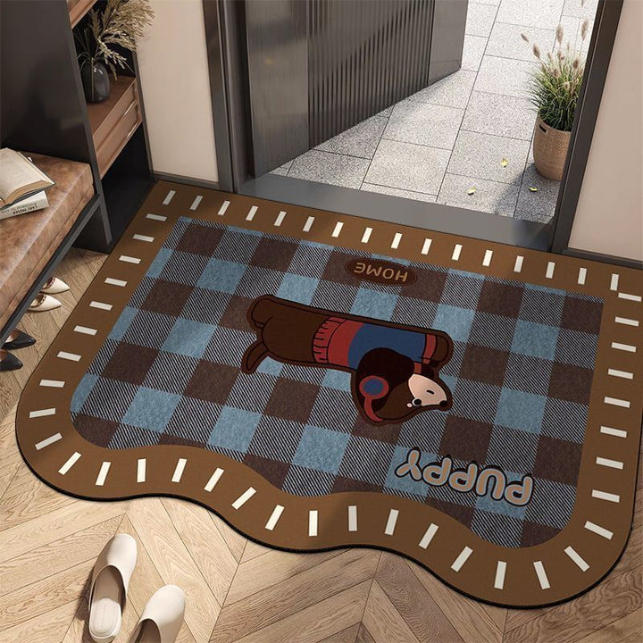 Playful Puppy-Themed Welcome Mat