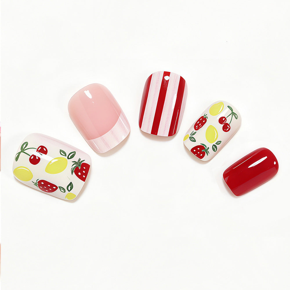 Creative Fruit Themed Press-On Nail Art Bowlift